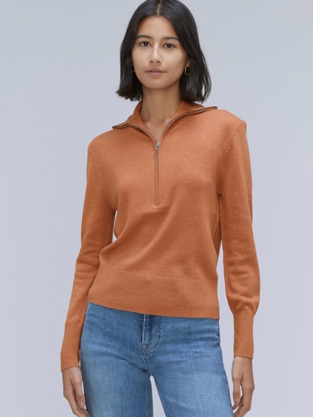 Everlane | The Luxe Half Zip Pullover Wool/Yak Hair Camel Sweater
